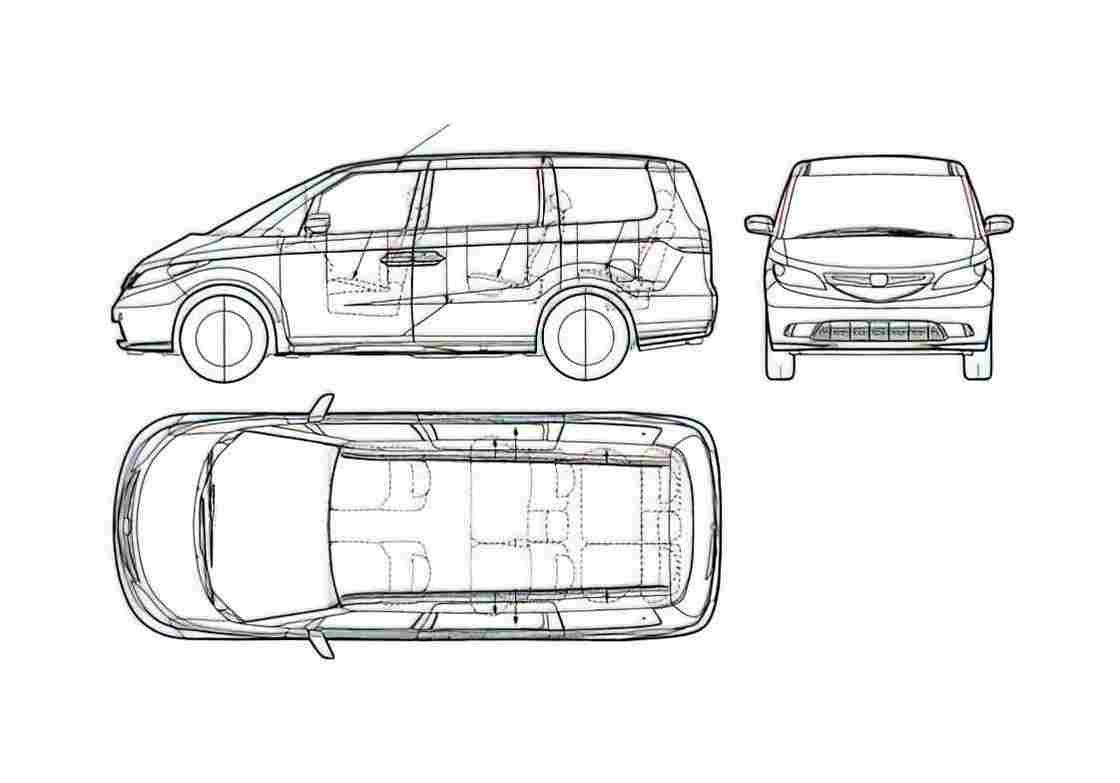 Blueprint Honda Elysion Minivan 2005 A4 Photo Print