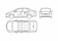 Blueprint Honda Fit Sedan 2005 A4 Photo Print