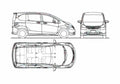 Blueprint Honda Freed Minivan 2008 A4 Photo Print