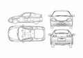 Blueprint Honda Insight Hatchback 2005 A4 Photo Print