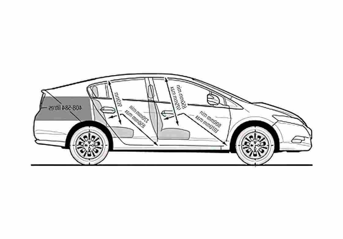 Blueprint Honda Insight II 1.3SE Hatchback 2009 A4 Photo Print