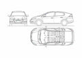 Blueprint Honda Insight II Hatchback 2009 A4 Photo Print