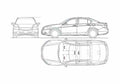 Blueprint Honda Inspire V CP3) Sedan 2008 A4 Photo Print