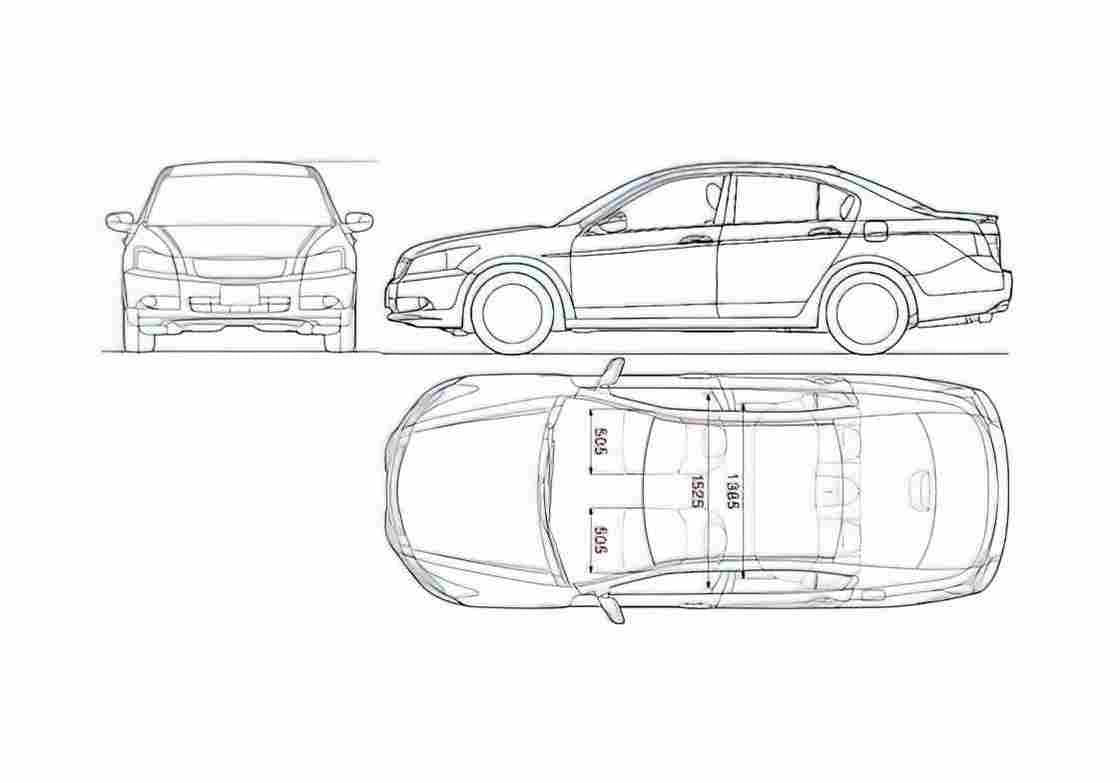 Blueprint Honda Inspire V CP3) Sedan 2008 A4 Photo Print