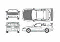 Blueprint Honda Integra III DC2 Type R Coupe 1998 A4 Photo Print