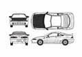 Blueprint Honda Integra III DC2 Type R Spoon Coupe 1998 A4 Photo Print