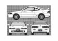 Blueprint Honda Integra Type R Coupe 1995 A4 Photo Print