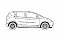 Blueprint Honda Jazz II 1.4 ES Hatchback 2009 A4 Photo Print