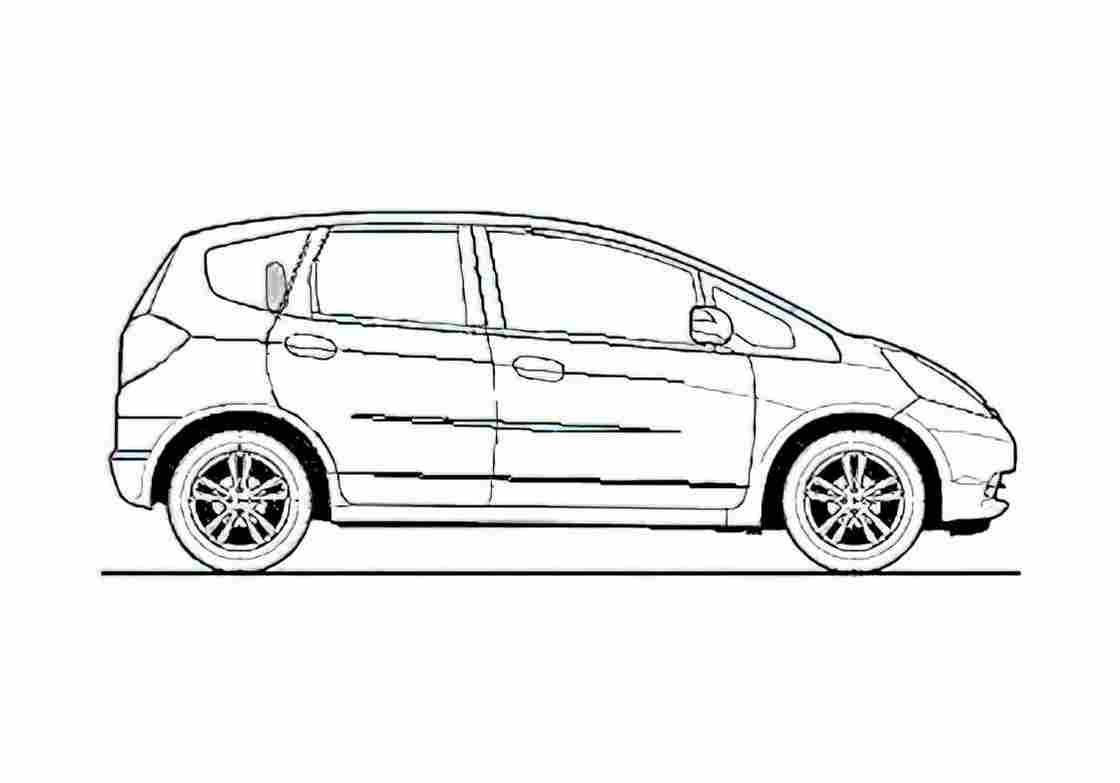 Blueprint Honda Jazz II 1.4 ES Hatchback 2009 A4 Photo Print