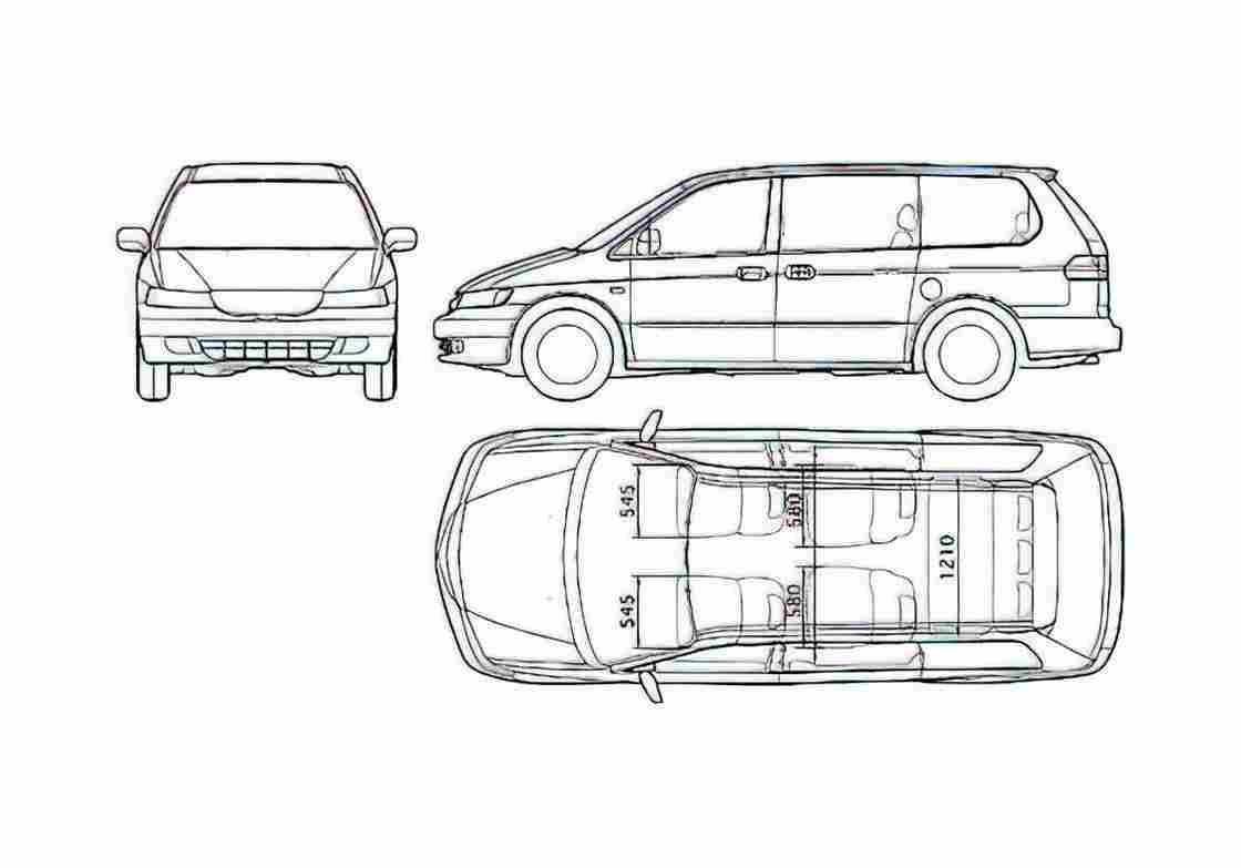Blueprint Honda Lagreat Minivan 1995 A4 Photo Print