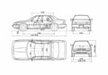 Blueprint Honda Legend Sedan 1985 A4 Photo Print