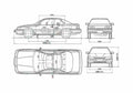 Blueprint Honda Legend Sedan 1987 A4 Photo Print