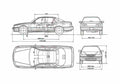 Blueprint Honda Legend Sedan 1991 A4 Photo Print