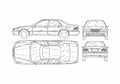 Blueprint Honda Legend Sedan 1992 A4 Photo Print