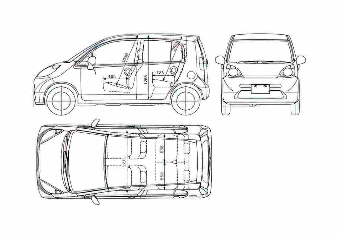 Blueprint Honda Life Hatchback 2005 A4 Photo Print