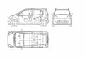 Blueprint Honda Life Hatchback 2006 A4 Photo Print