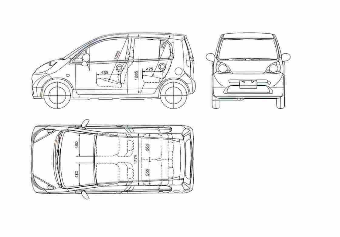 Blueprint Honda Life Hatchback 2006 A4 Photo Print
