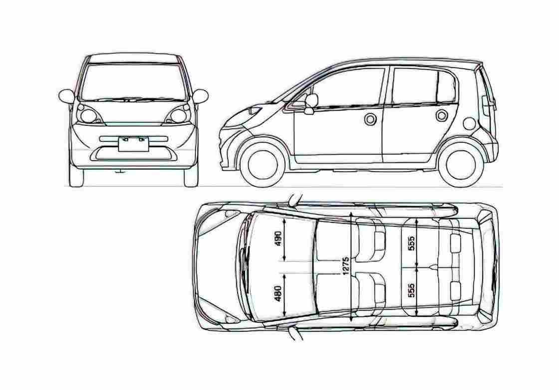 Blueprint Honda Life IV Hatchback 2003 A4 Photo Print