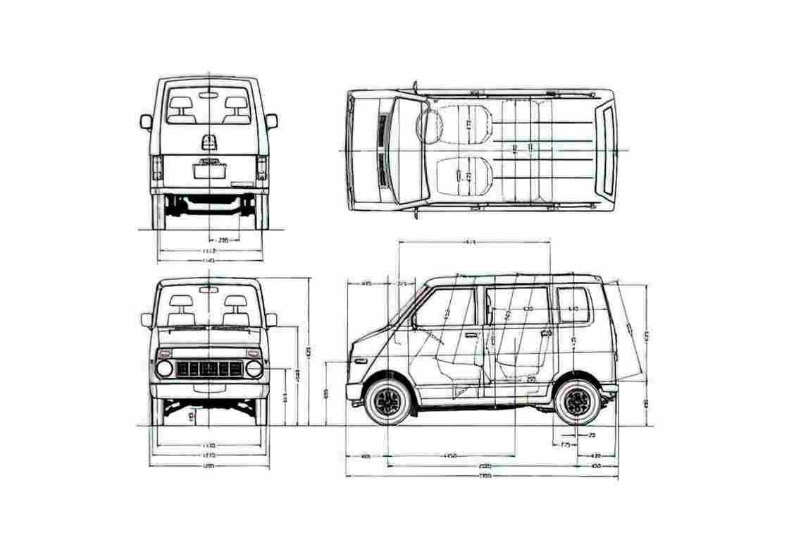 Blueprint Honda Life Step Van 1972 A4 Photo Print