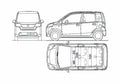Blueprint Honda Life V Hatchback 2009 A4 Photo Print