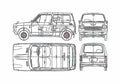 Blueprint Honda N360 Wagon 1970 A4 Photo Print