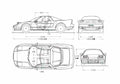 Blueprint Honda NSX Coupe 1990 A4 Photo Print
