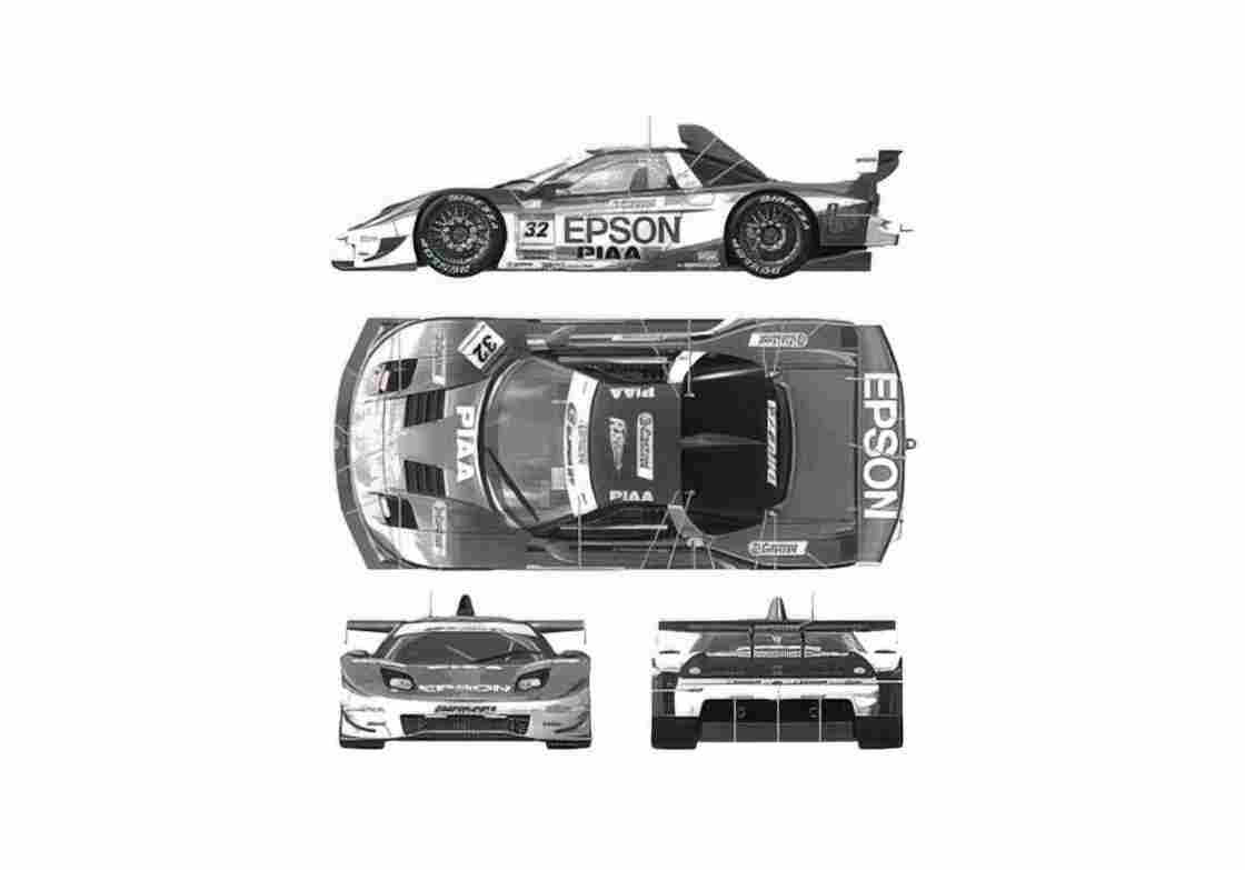 Blueprint Honda NSX JGTC Epson Super GT Coupe 2005 A4 Photo Print