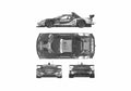 Blueprint Honda NSX JGTC Raybrig Super GT Coupe 2005 A4 Photo Print
