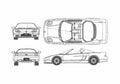 Blueprint Honda NSX Type T Targa 1995 A4 Photo Print