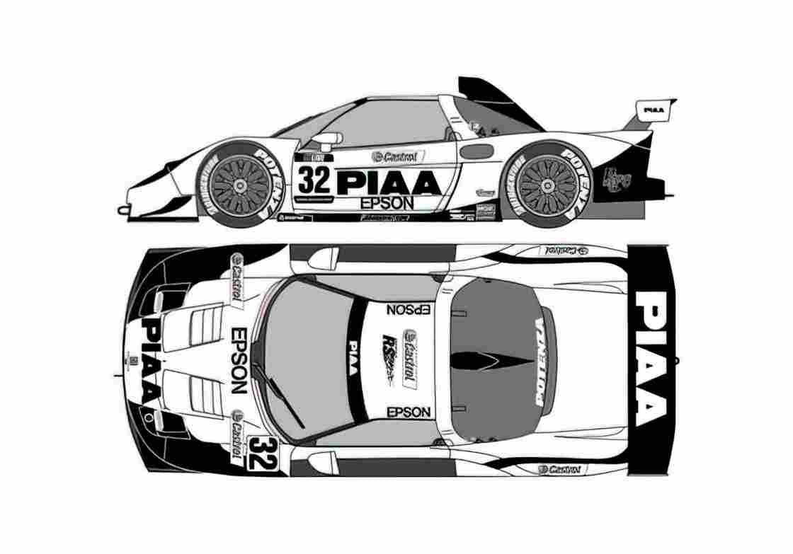 Blueprint Honda NSX Works Coupe 2004 A4 Photo Print
