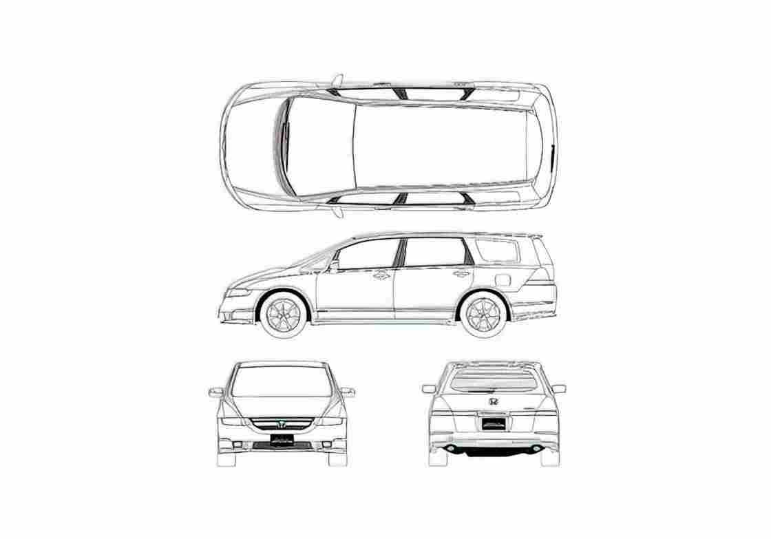 Blueprint Honda Odyssey Absolute Minivan 2006 A4 Photo Print