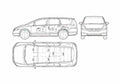Blueprint Honda Odyssey Minivan 2005 A4 Photo Print
