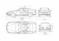Blueprint Honda Prelude Coupe 1991 A4 Photo Print