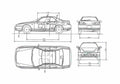 Blueprint Honda Prelude Coupe 1999 A4 Photo Print