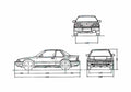 Blueprint Honda Prelude II Coupe 1985 A4 Photo Print