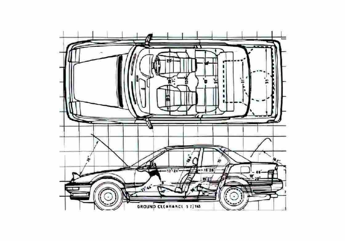 Blueprint Honda Prelude III BA5 Coupe 1991 A4 Photo Print