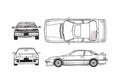 Blueprint Honda Prelude III Coupe 1988 A4 Photo Print