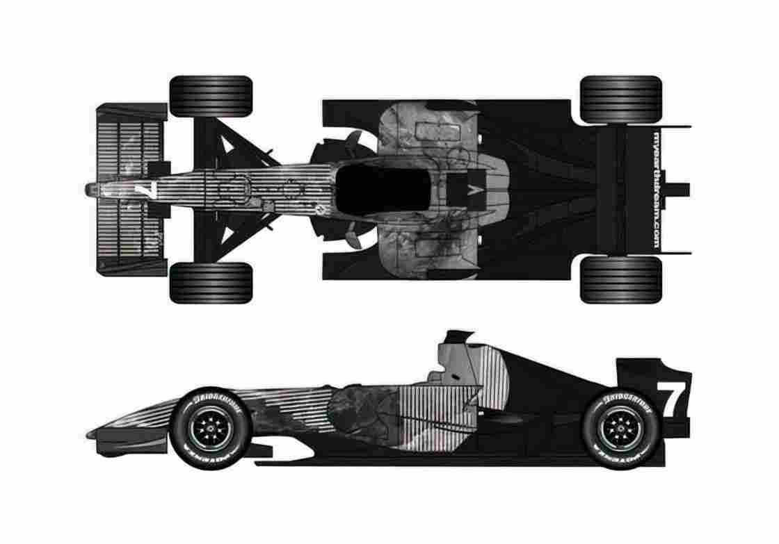 Blueprint Honda RA107 F1 GP OW 2007 A4 Photo Print