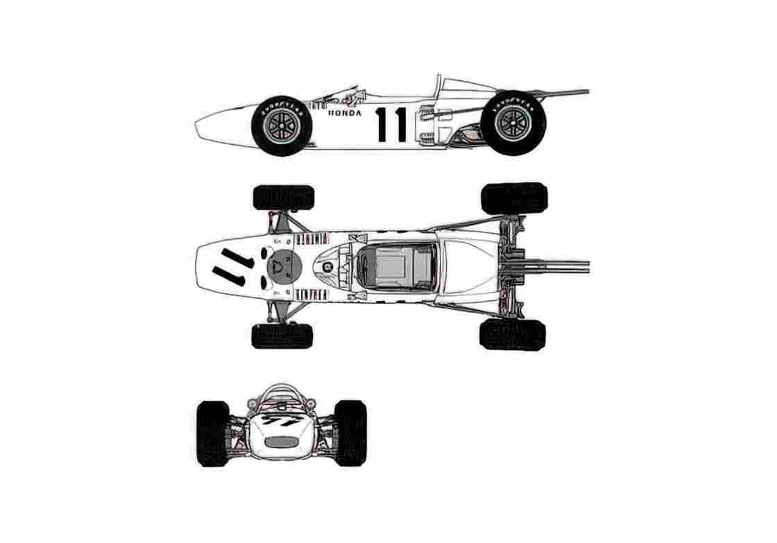 Blueprint Honda RA272 F1 GP OW 1965 A4 Photo Print