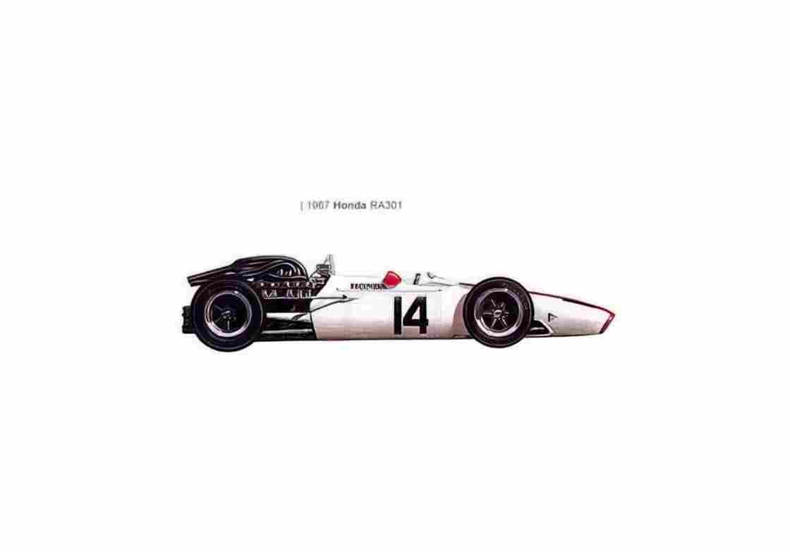 Blueprint Honda RA301 F1 OW 1967 01 A4 Photo Print