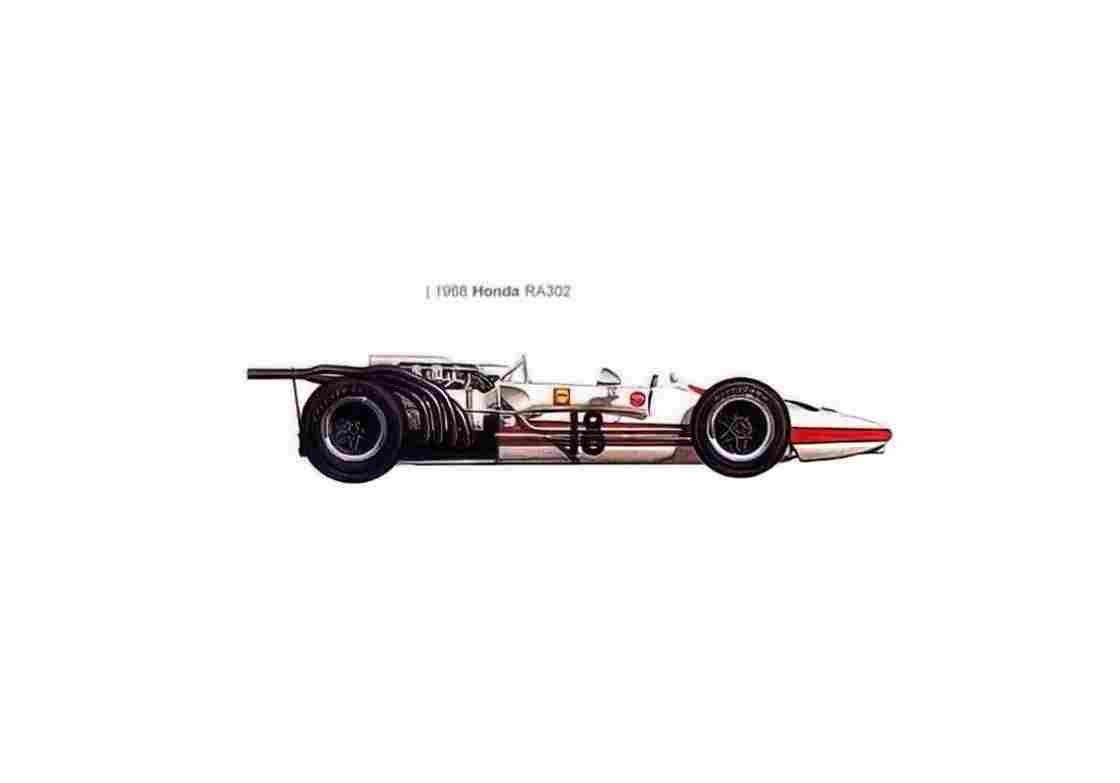 Blueprint Honda RA302 F1 OW 1968 01 A4 Photo Print