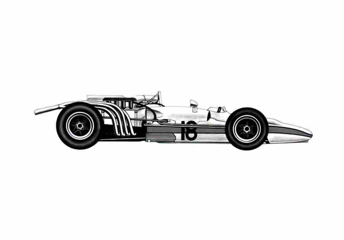 Blueprint Honda RA302 F1 V8 OW 1968 A4 Photo Print