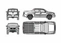 Blueprint Honda Ridgeline Truck 2006 A4 Photo Print