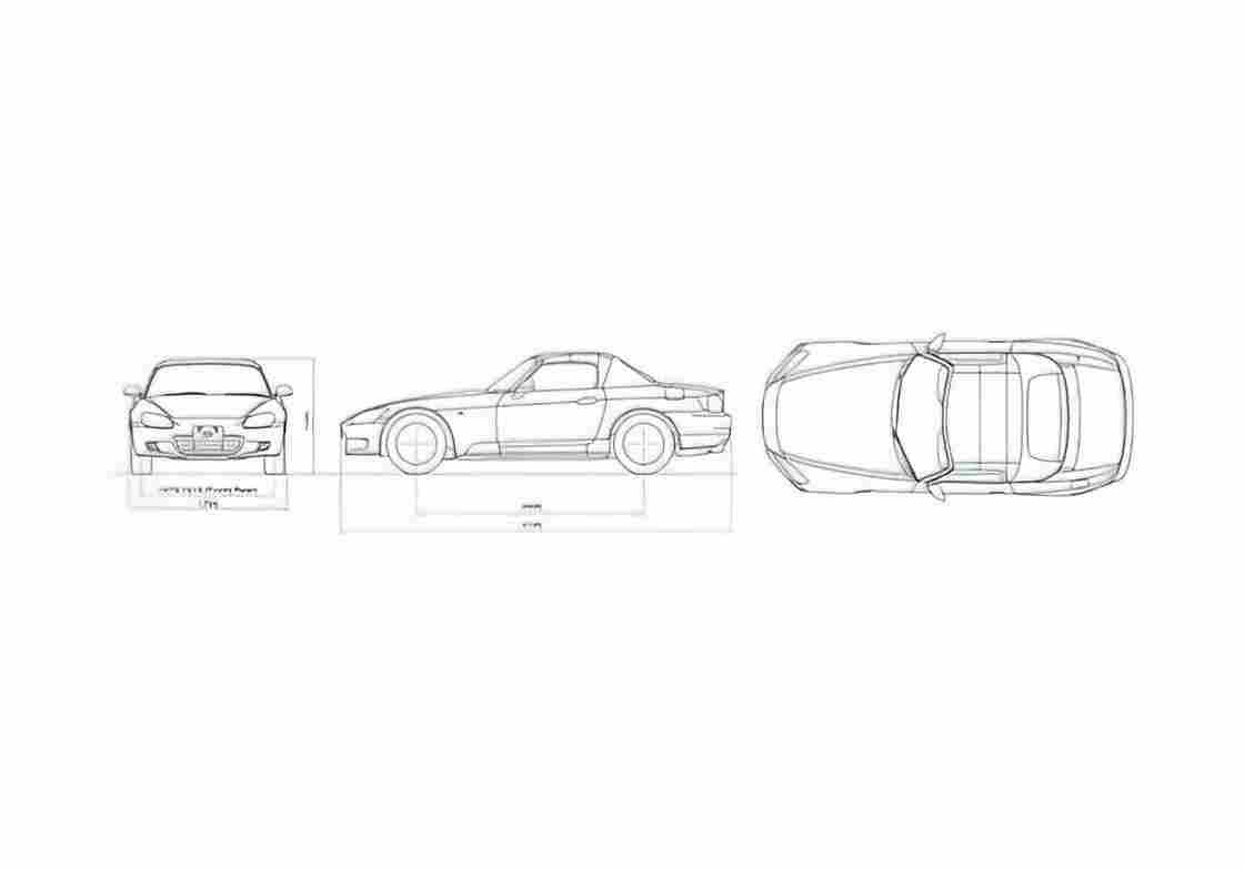 Blueprint Honda S2000 Cabriolet 2006 A4 Photo Print