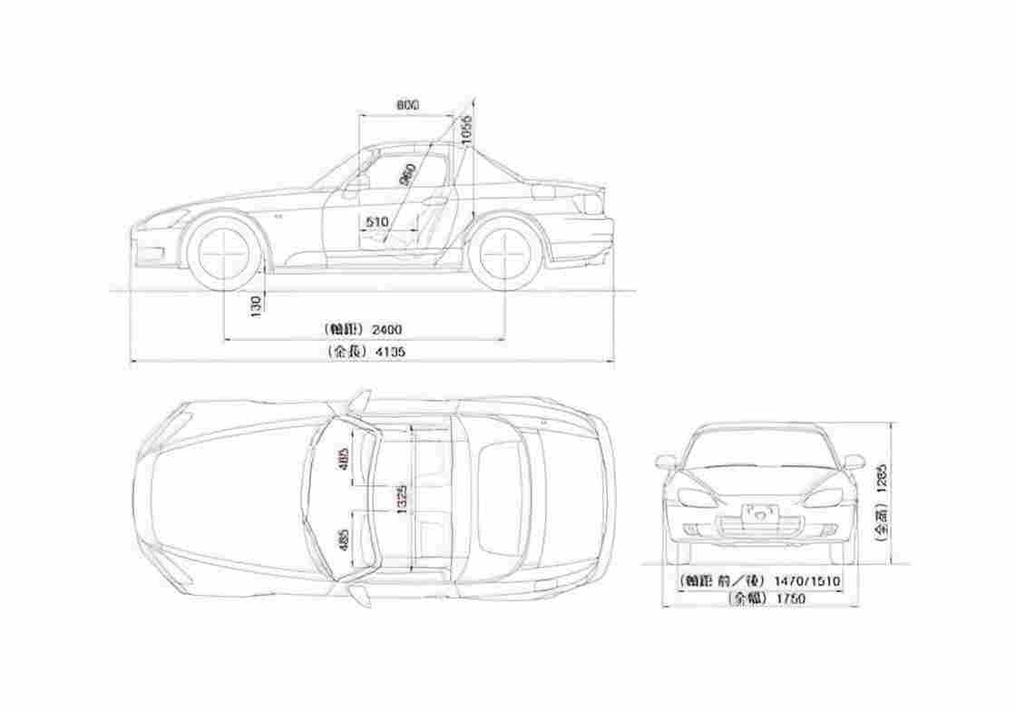 Blueprint Honda S2000 Targa 2000 A4 Photo Print