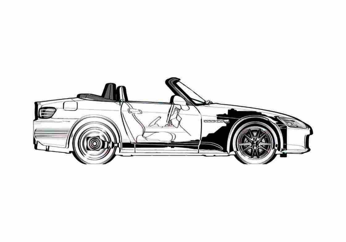 Blueprint Honda S2000 Targa 2005 A4 Photo Print