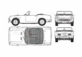 Blueprint Honda S800 Cabriolet 1966 A4 Photo Print