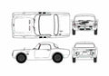 Blueprint Honda S800 Roadster 1967 A4 Photo Print