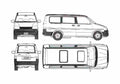Blueprint Honda Step Wagon G Type Minivan 1996 A4 Photo Print
