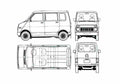 Blueprint Honda Stepvan Microvan 1971 A4 Photo Print